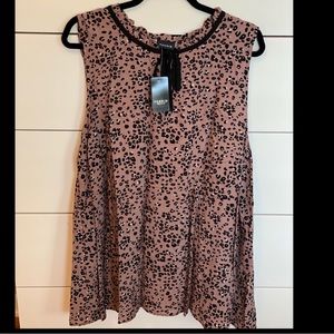 NWT leopard print sleeveless blouse from Torrid size 3